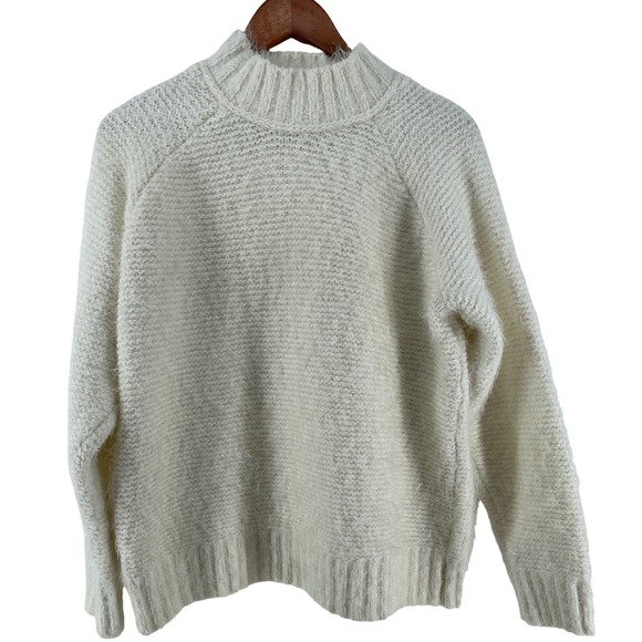 Lou & Grey Sweaters - Lou & Grey Sweater Womens Large Cream‎ Ivory Fuzzy Minimalist Cozy Cottagecore